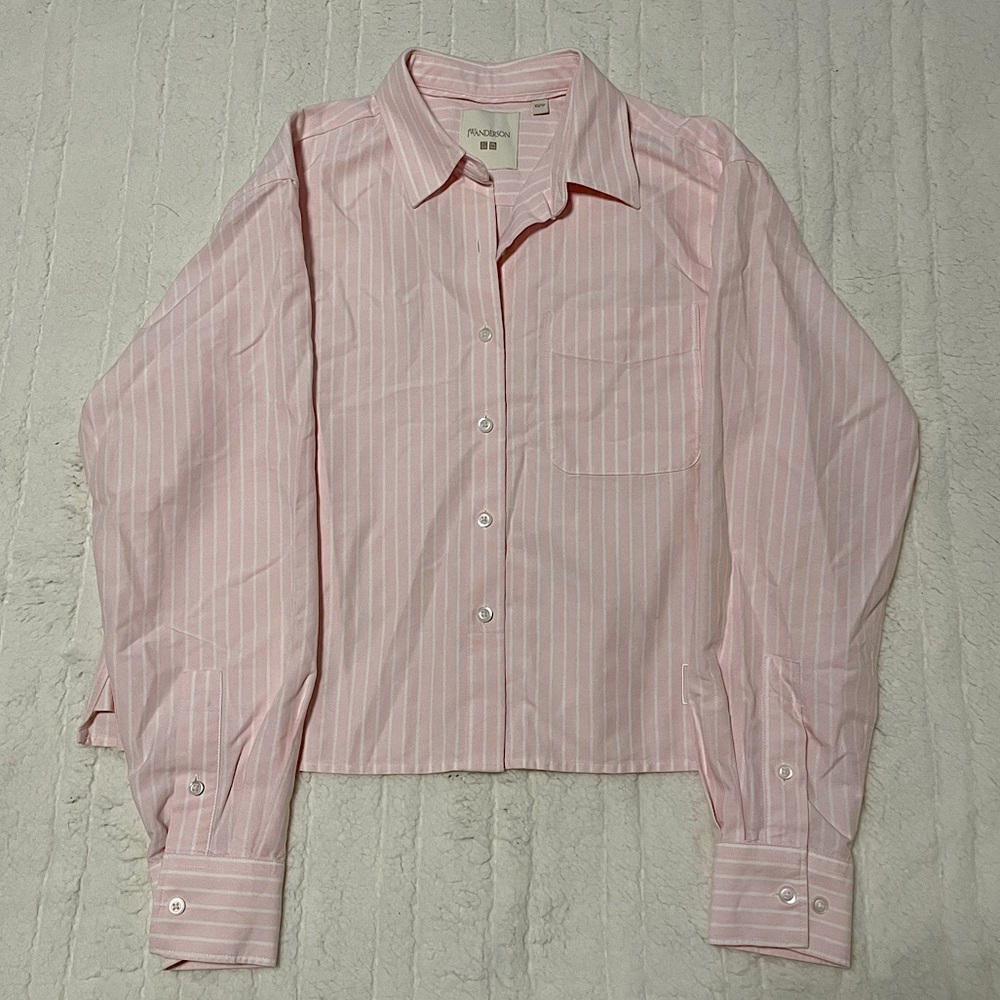 Uniqlo Light Pink Striped Button-Down Shirt - Picture 2 of 7